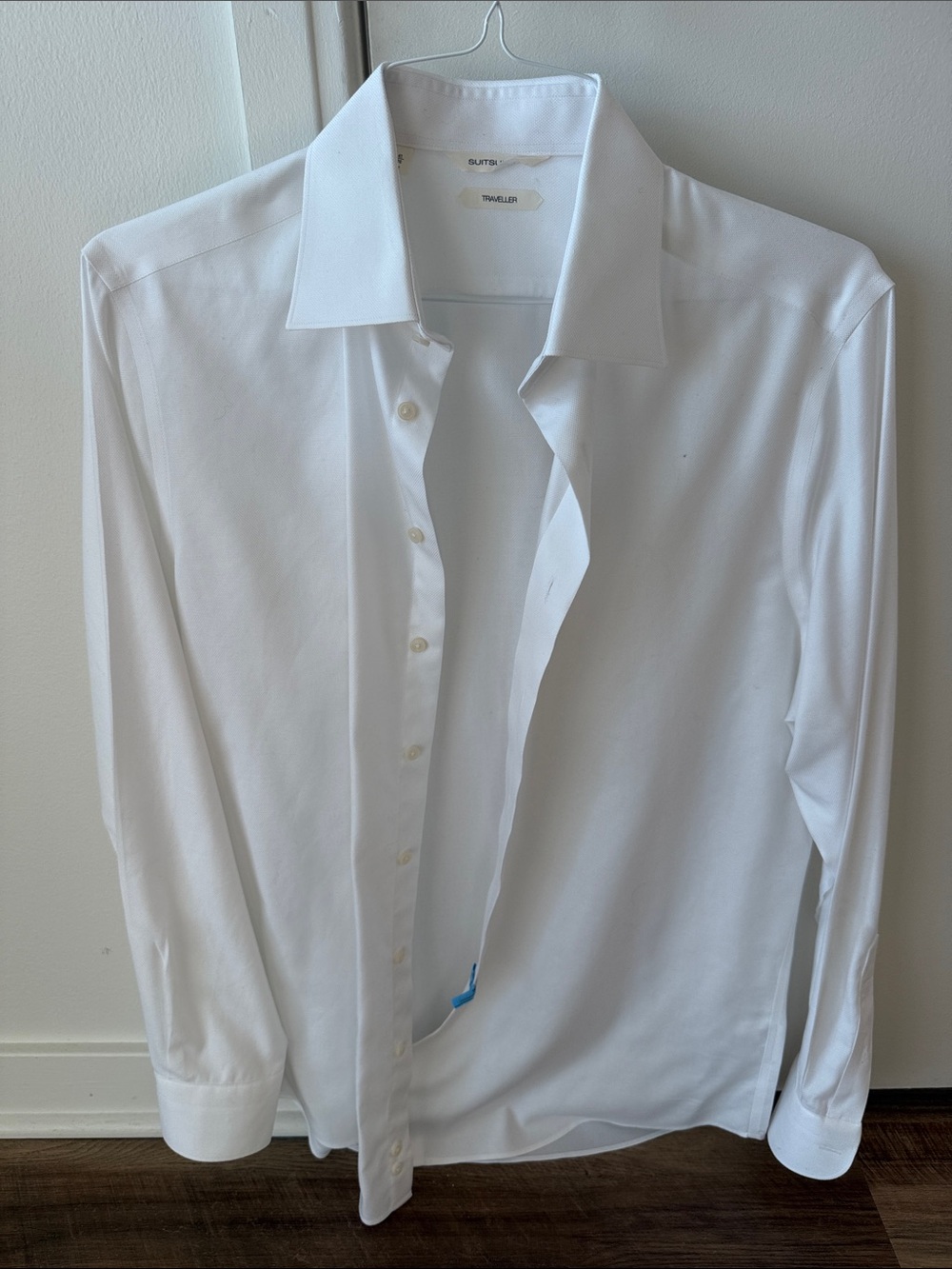 SuitSupply Traveler Slim Fit 16/41 White Men's Dress Shirt